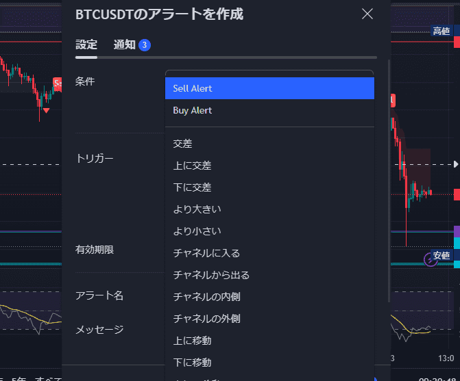 gtrend手法のアラート画面