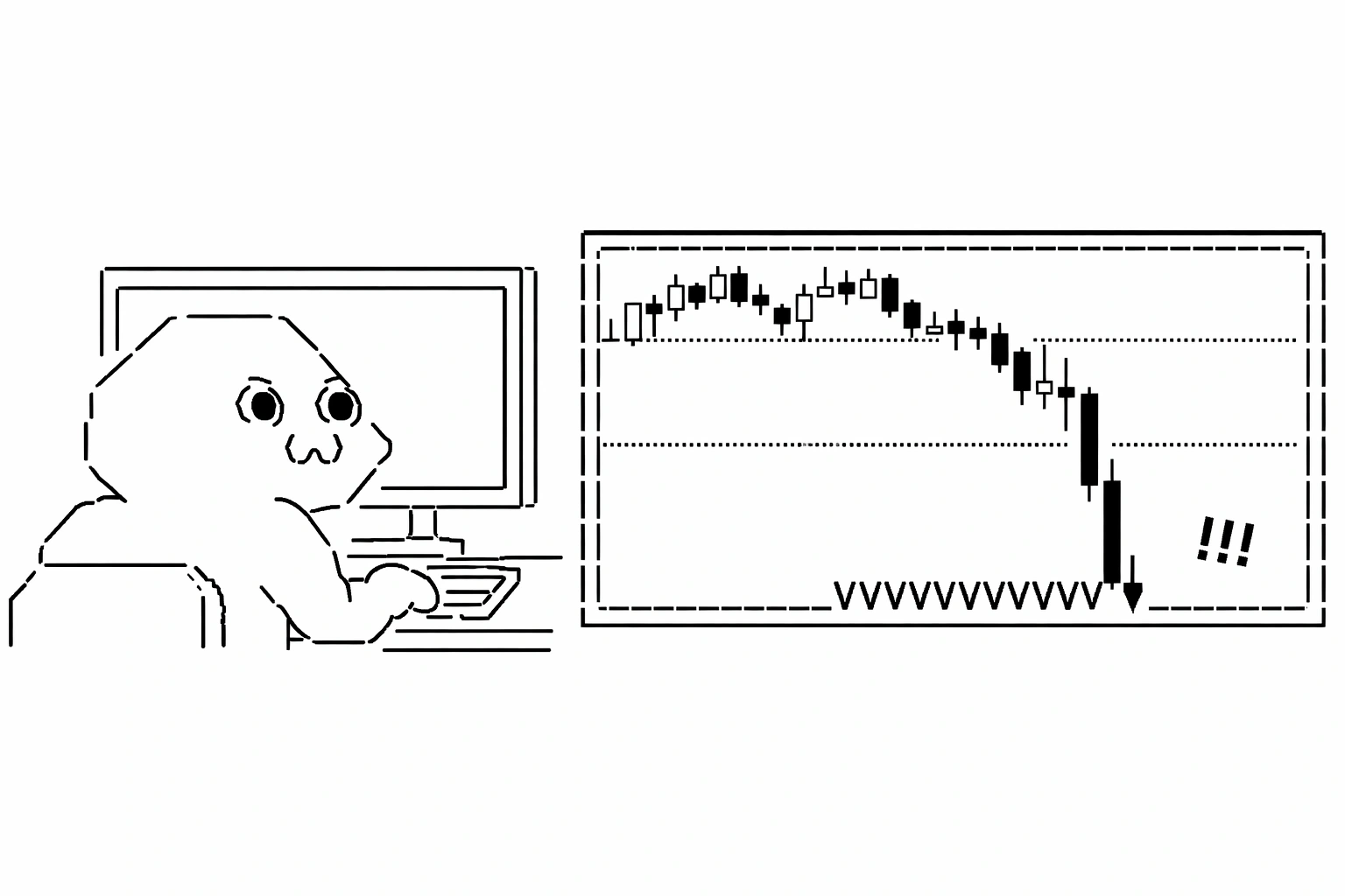 ローソク足下落イラスト
